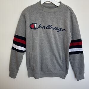 Bleecker and Mercer Challenge Logo Gray Crewneck Sweatshirt Men’s Small Casual